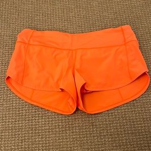 Lululemon highlight orange speed up shorts